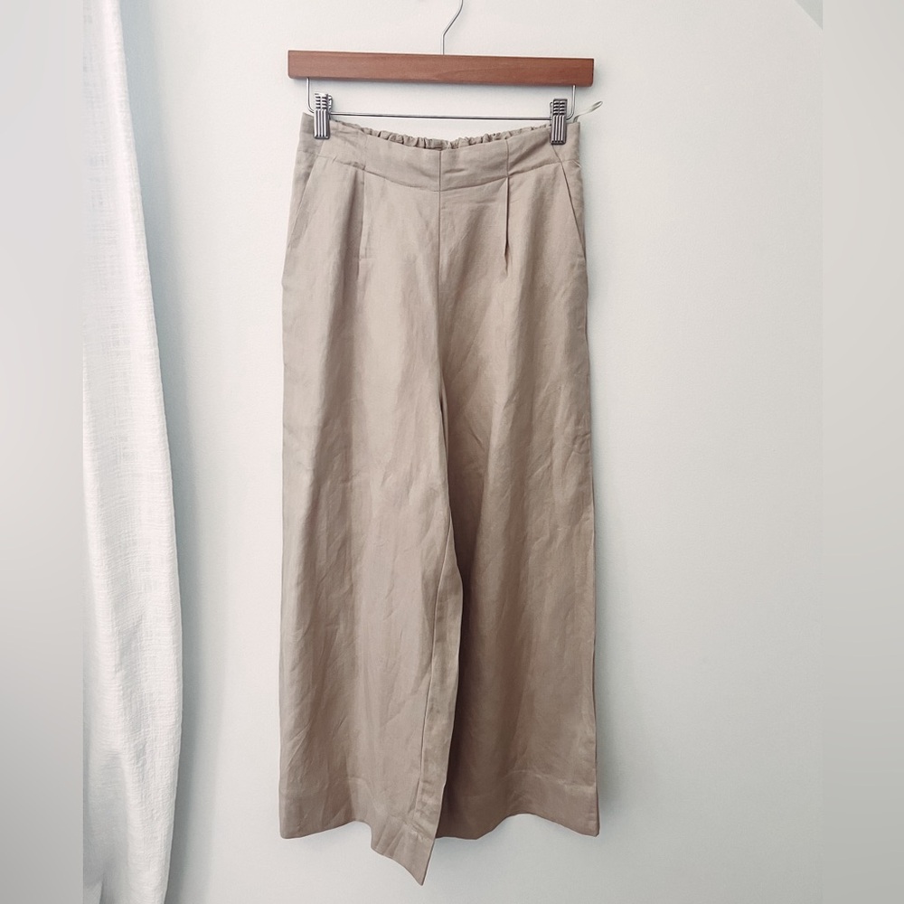 NWT Wishlist Wide Leg Linen Pant in Natural